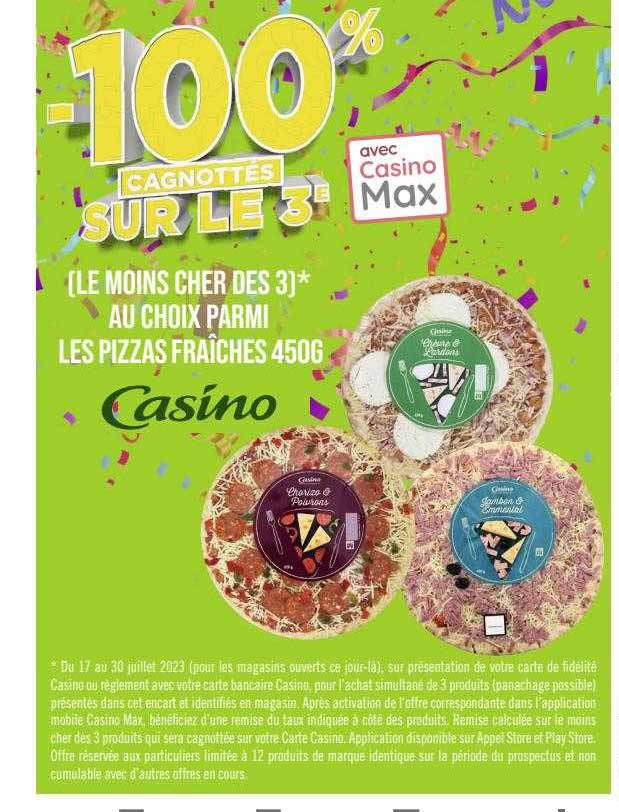 les pizzas fraîches 450g casino