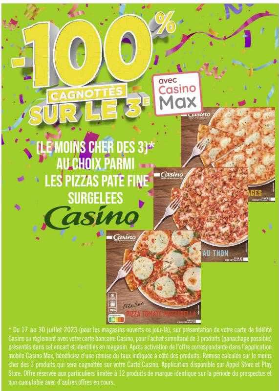 les pizzas pate fien surgelées casino