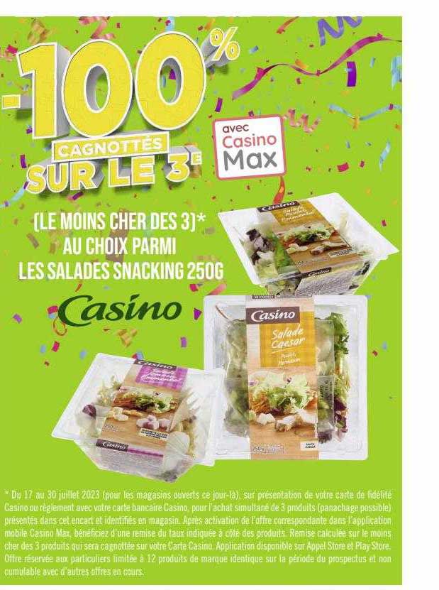 les salades snackings 250g casino