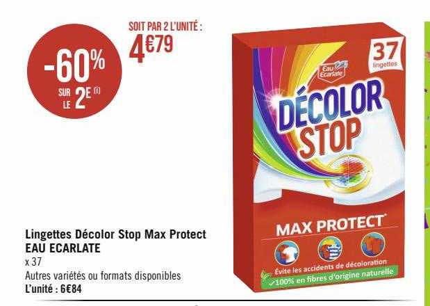 lignettes décolor stop max protect eau écarlate