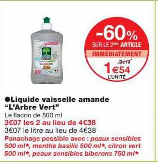 liquide vaisselle amande "l'arbre vert"