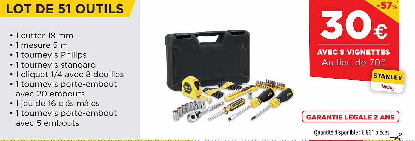 Lot De 51 Outils Stanley