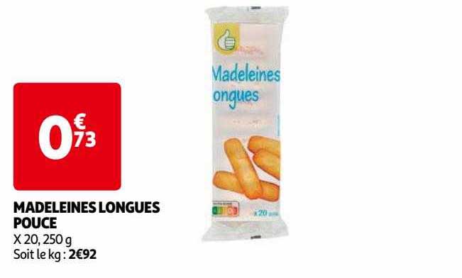 Madeleines Longues Pouce