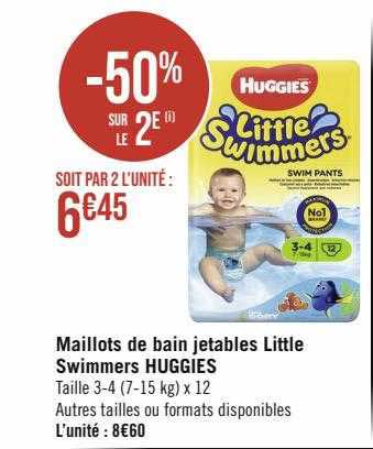 maillots de bain jetables little swimmers huggies