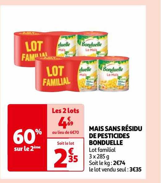 maïs sans résidu de pesticides bonduelle