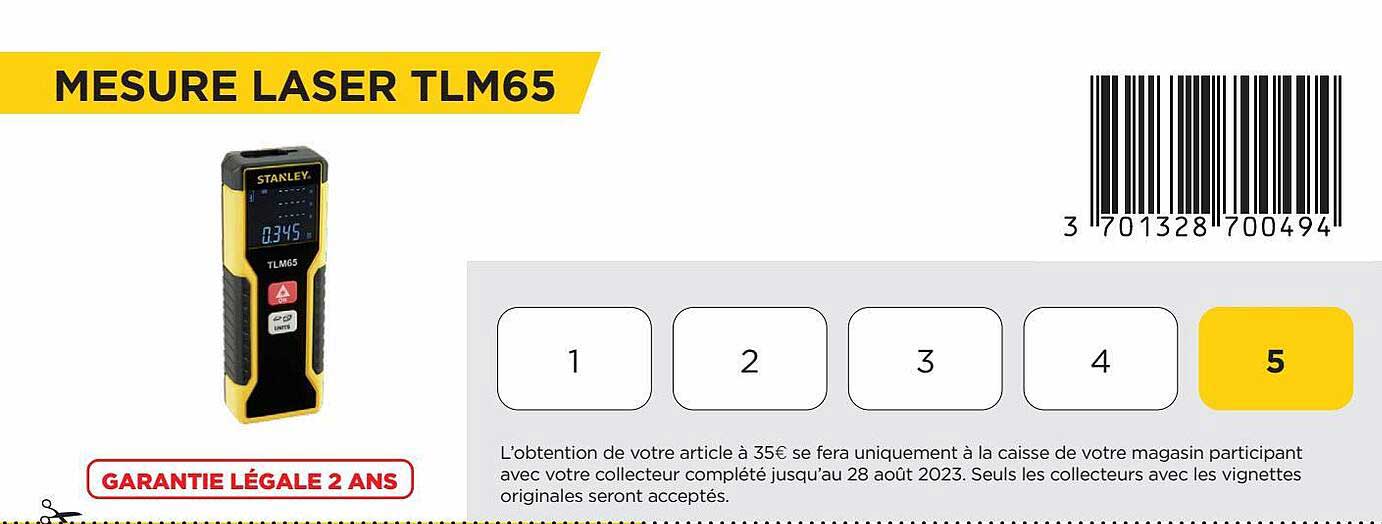 mesure laser tlm65 stanley