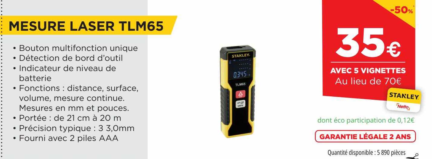 mesure laser tlm65 stanley