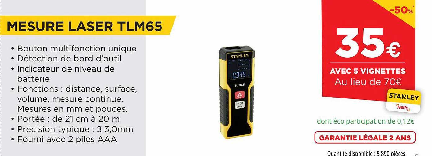 mesure laser tlm65 stanley
