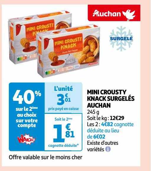 Mini Crousty Knack Surgelés Auchan