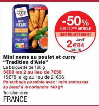 mini nems au poulet et curry "tradition d'asie"