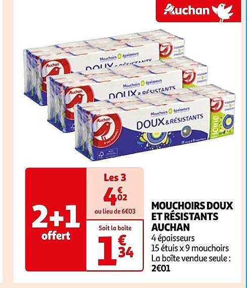Mouchoirs Doux Et Résistants Auchan