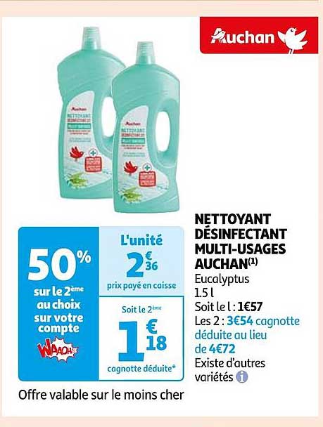 Nettoyant Désinfectant Multi-usages Auchan