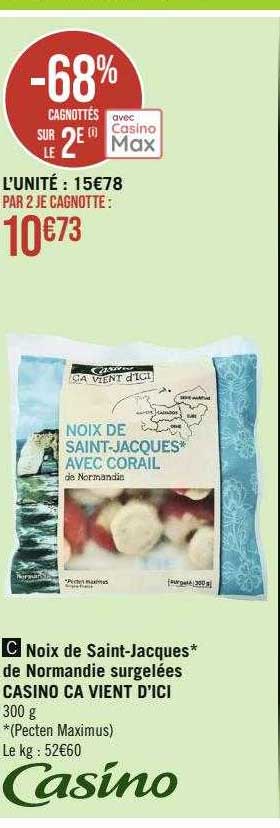 noix de saint-jacques de normandie surgelées casino ça vient d'ici