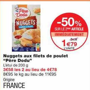 nuggets aux filets de poulet "père dodu"