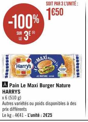 Pain Le Maxi Burger Nature Harrys