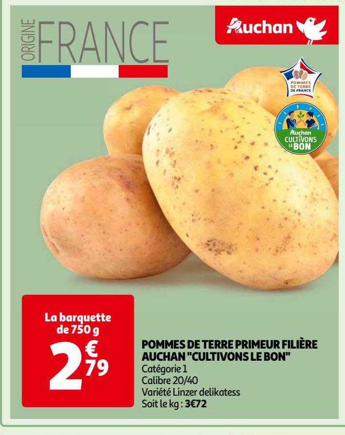 pommes de terre primeur filière auchan "cultivons le bon"
