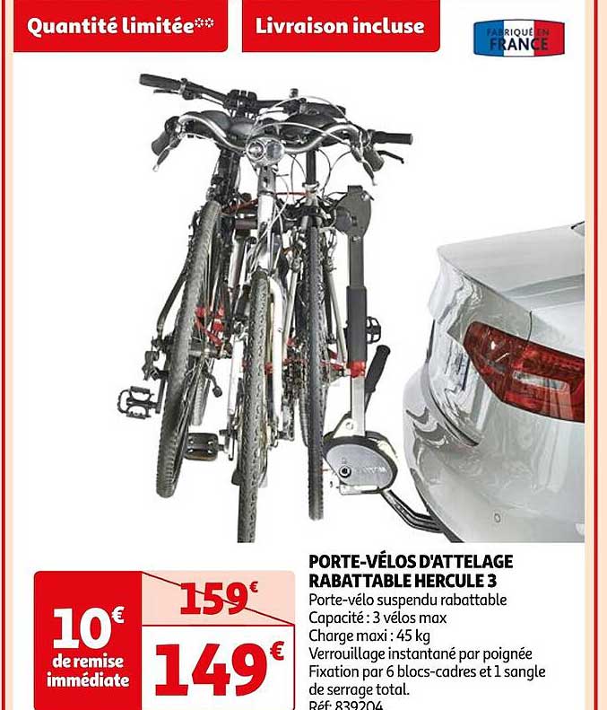 porte-vélos d'attelage rabattable hercule 3