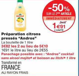 Préparation Citrons Pressés "andros"