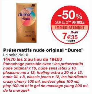 préservatifs nude original "durex"