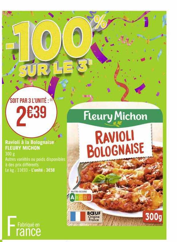 ravioli à la bolognaise fleury michon