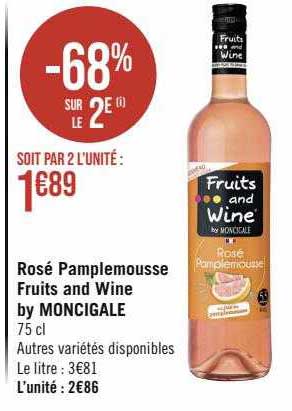 rosé pamplemousse fruits and wine by moncigale