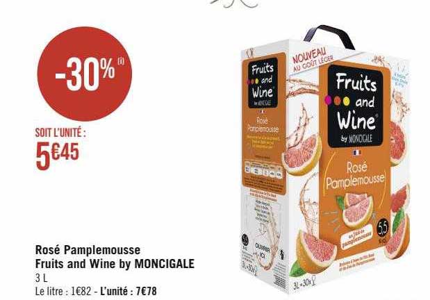 rosé pamplemousse fruits and wine by moncigale