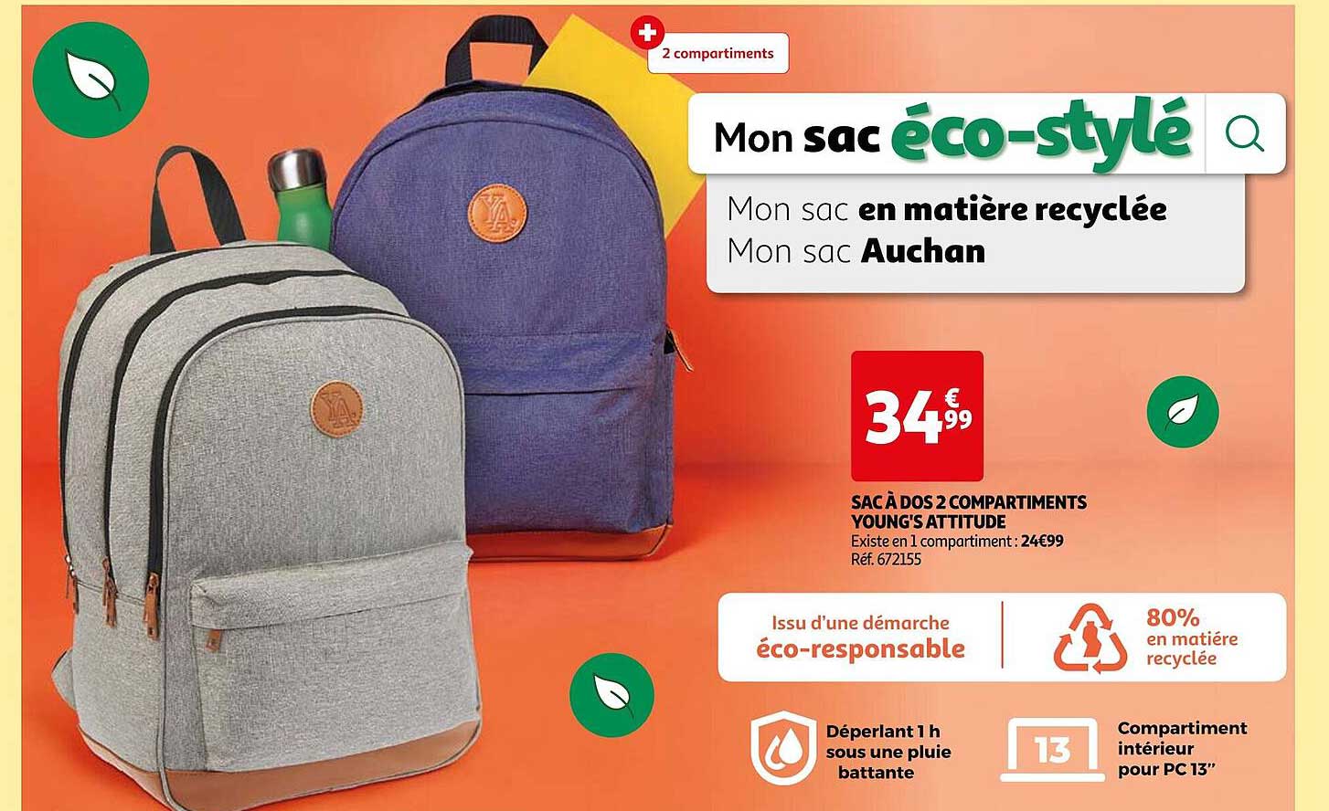 Sac à Dos 2 Compartiments Young's Attitude