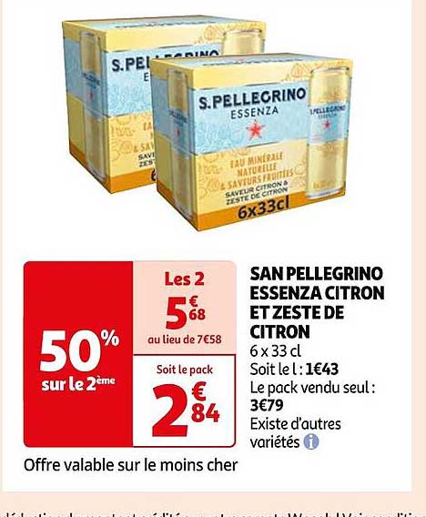 san pellegrino essenza citron et zeste de citron