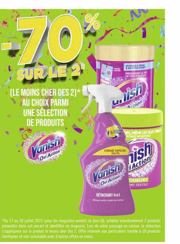 sélection de produits vanish oxi action