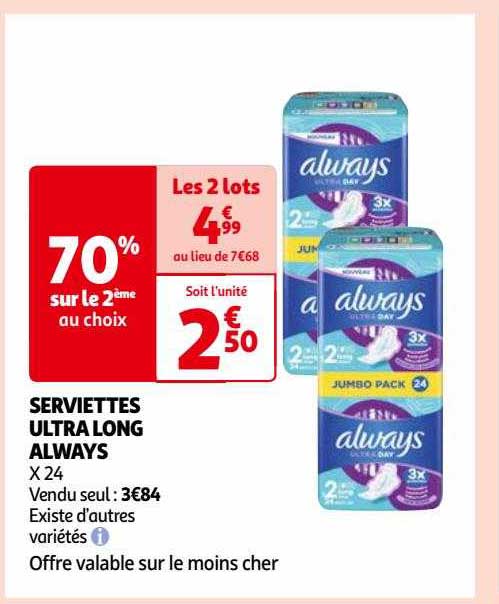 Serviettes Ultra Long Always