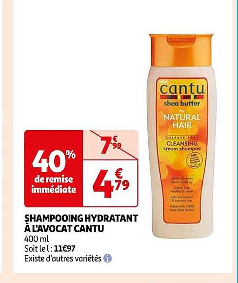 shampooing hydratant à l'avocat cantu