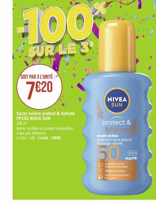 spray solaire protect & hydrate fps50 nivea sun