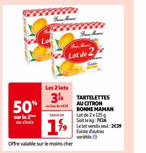 tartelettes au citron bonne maman