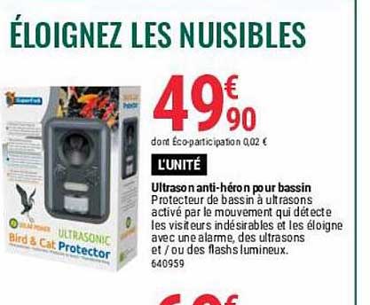ultrason anti-héron pour bassin