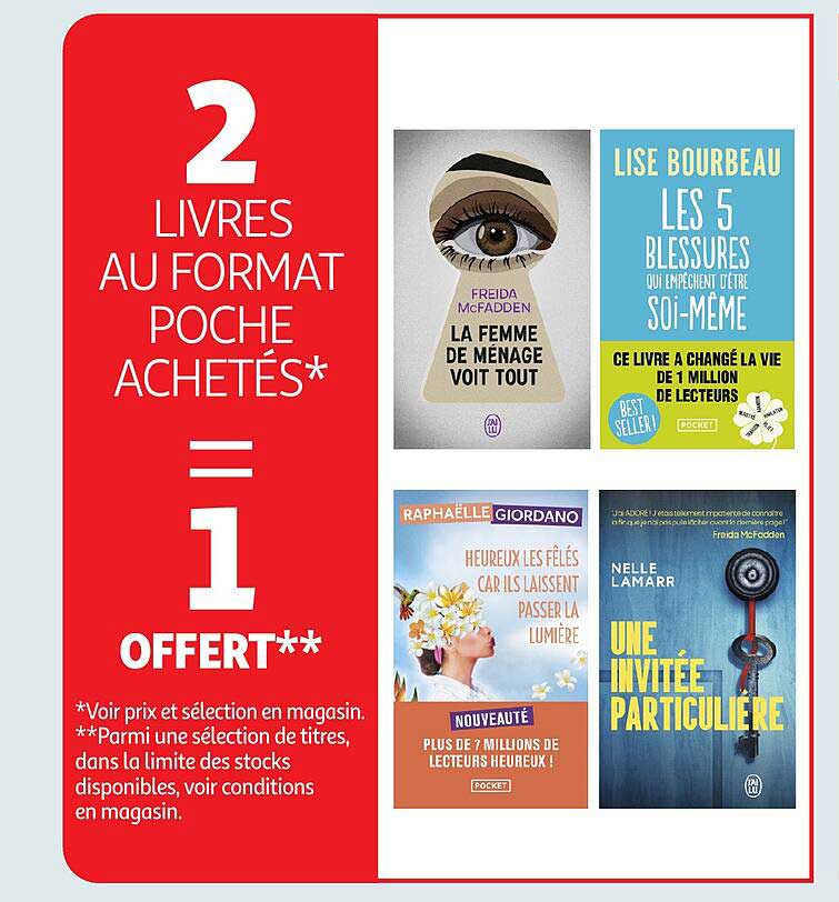 2 LIVRES AU FORMAT POCHE ACHETÉS* = 1 OFFERT**