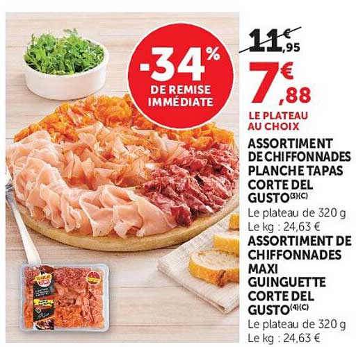ASSORTIMENT DE CHIFFONNADES PLANCHETAPAS CORTE DEL GUSTO