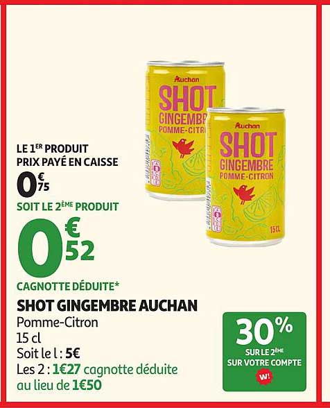 Auchan SHOT GINGEMBRE Pomme-Citron