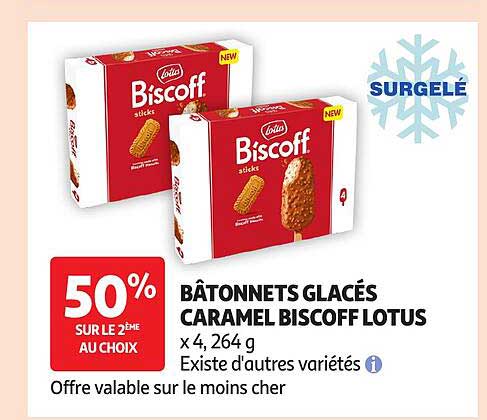 BÂTONNETS GLACÉS CARAMEL BISCOFF LOTUS