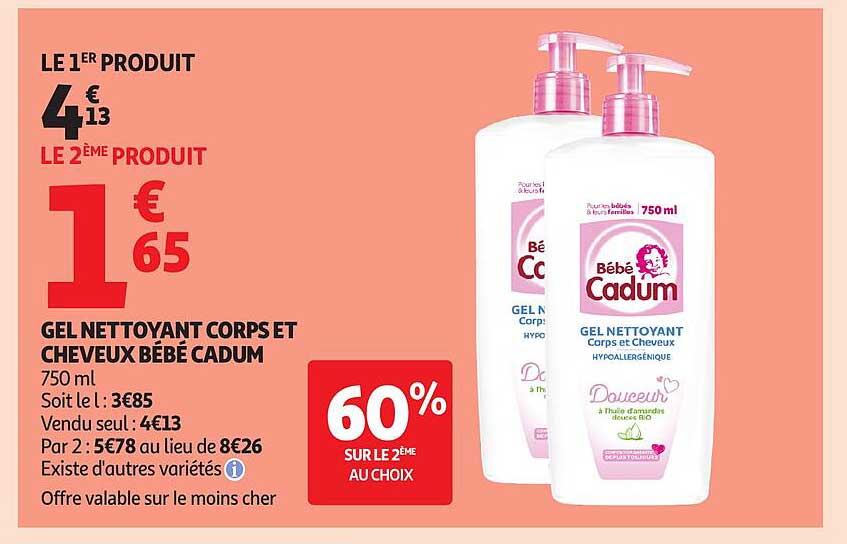 Bébé Cadum Gel Nettoyant Corps et Cheveux Bébé Cadum