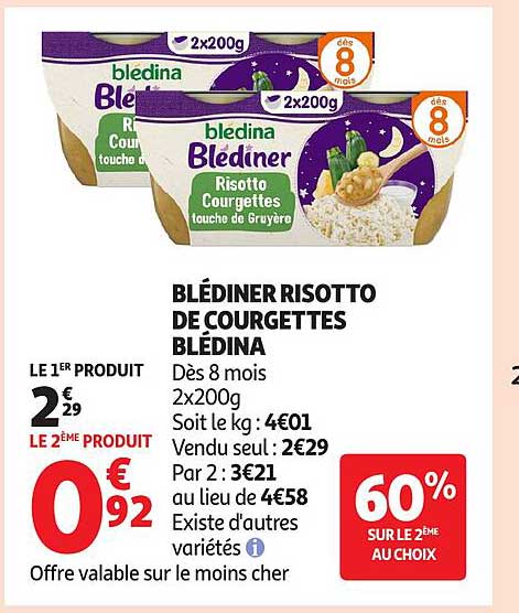 Blédiner Risotto de Courgettes Blédina