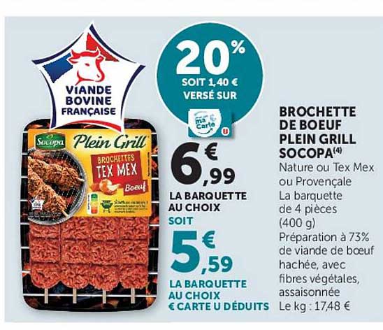 Brochette de bœuf Plein Grill Socopa