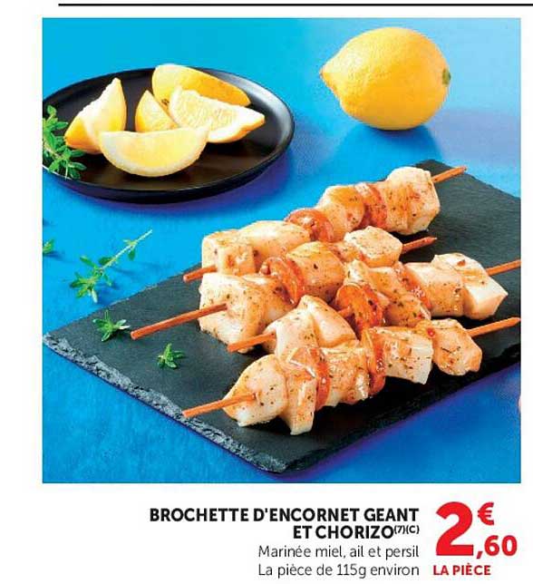 BROCHETTE D'ENCORNET GEANT ET CHORIZO
