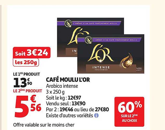 CAFÉ MOULU L'OR