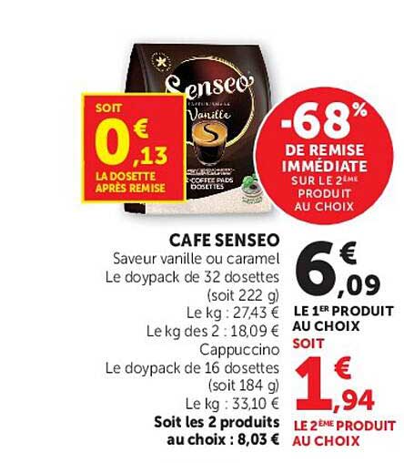 Cafe Senseo Vanille ou caramel