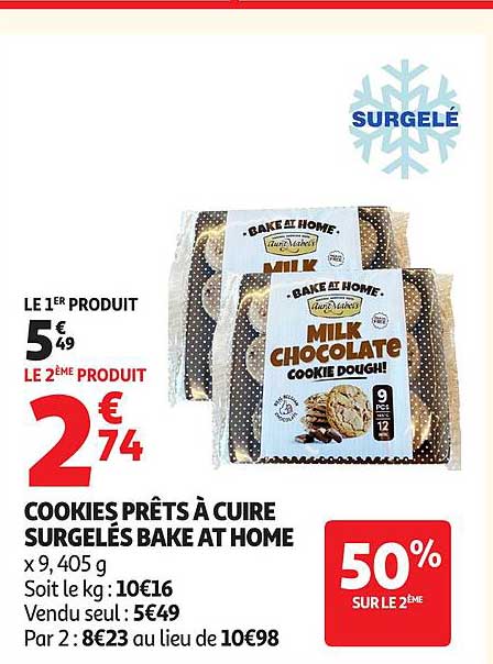COOKIES PRÊTS À CUIRE SURGELÉS BAKE AT HOME