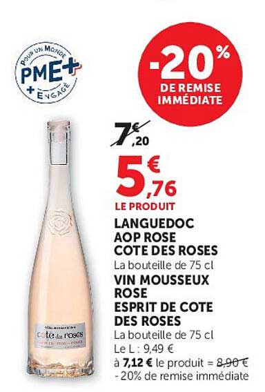 Cote des Roses VIN MOUSSEUX ROSE ESPRIT DE COTE DES ROSES