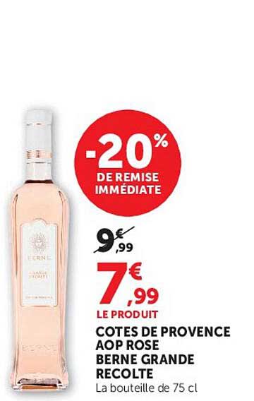 COTES DE PROVENCE AOP ROSE BERNE GRANDE RECOLTE