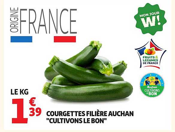 COURGETTES FILIÈRE AUCHAN “CULTIVONS LE BON”