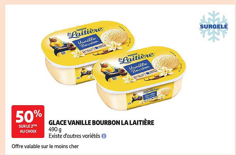 GLACE VANILLE BOURBON LA LAITIÈRE