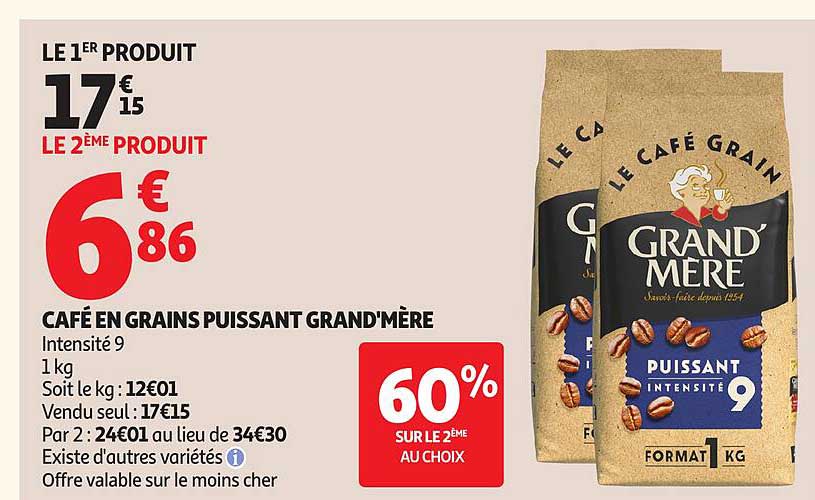 GRAND'MERE CAFÉ EN GRAINS PUISSANT